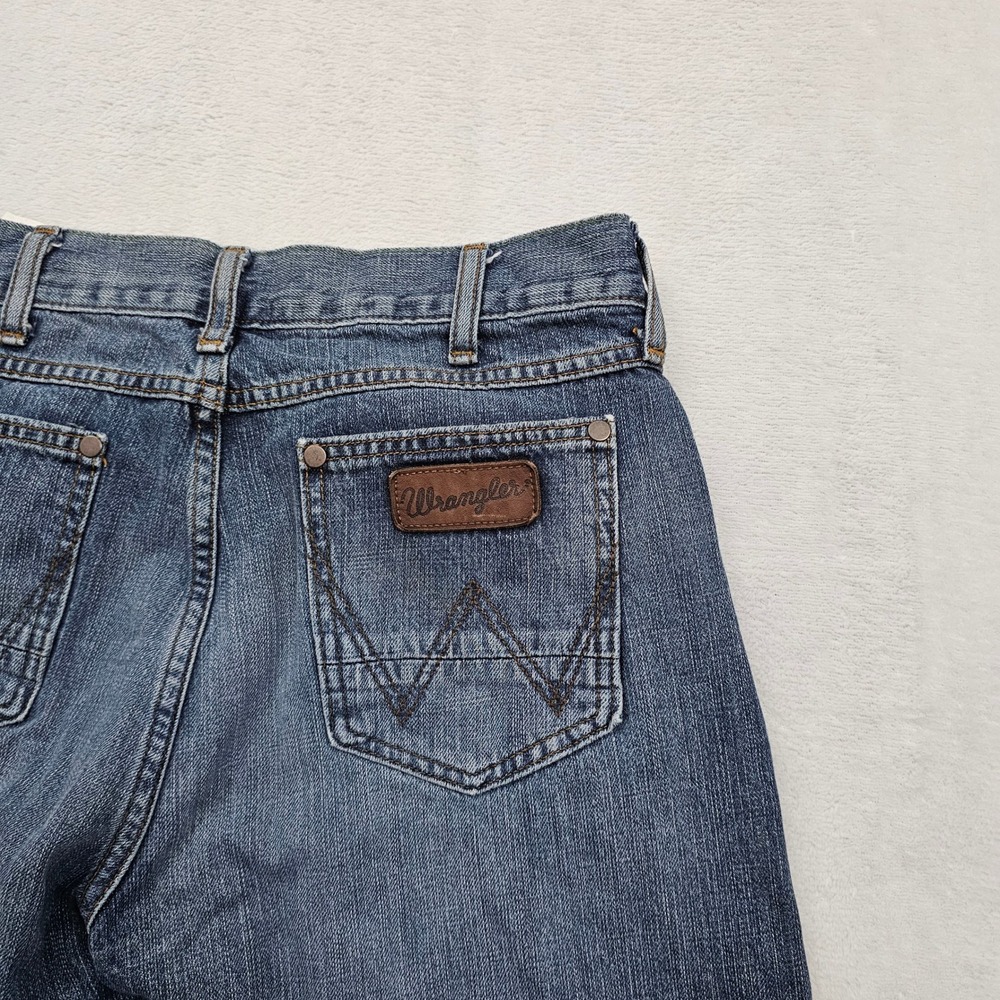 Wrangler Retro Jeans Mens 30x34 Blue Slim Straight Medium Wash Western Cowboy - Picture 12 of 12